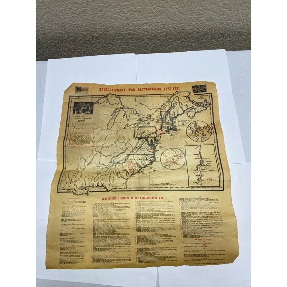 historical poster titled "Revolutionary War Battlefields 1775–1781,